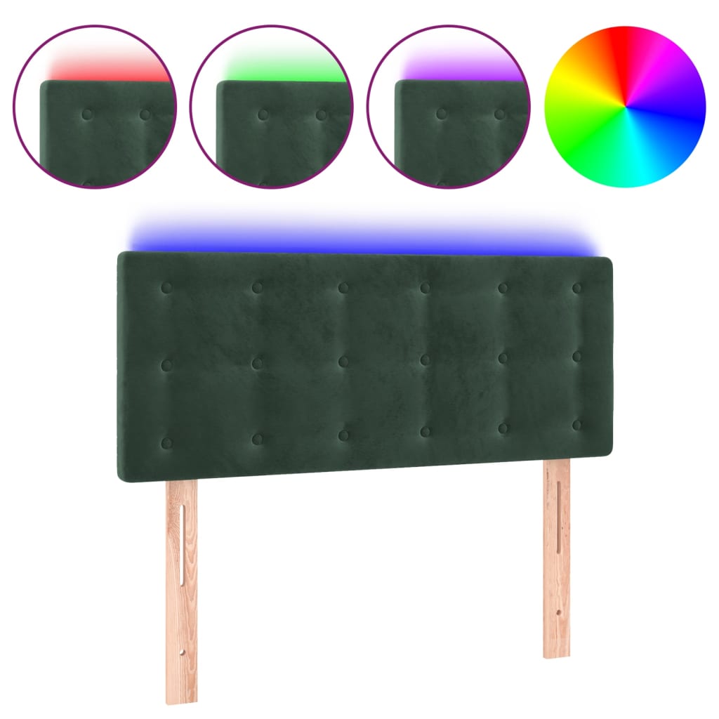 Hoofdbord LED 90x5x78/88 cm fluweel donkergroen is nu te koop bij PeponiXL, paradijselijk wonen!