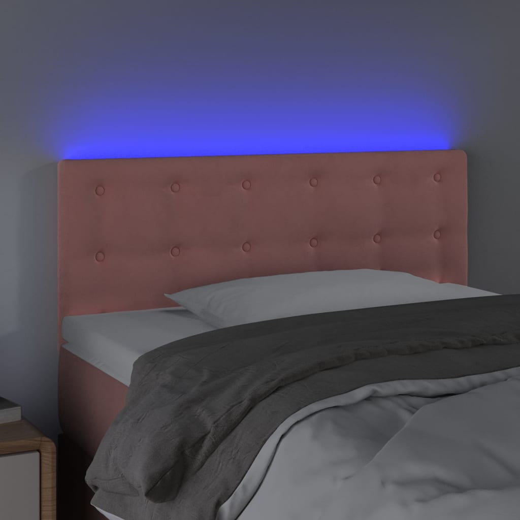 Hoofdbord LED 90x5x78/88 cm fluweel roze is nu te koop bij PeponiXL, paradijselijk wonen!