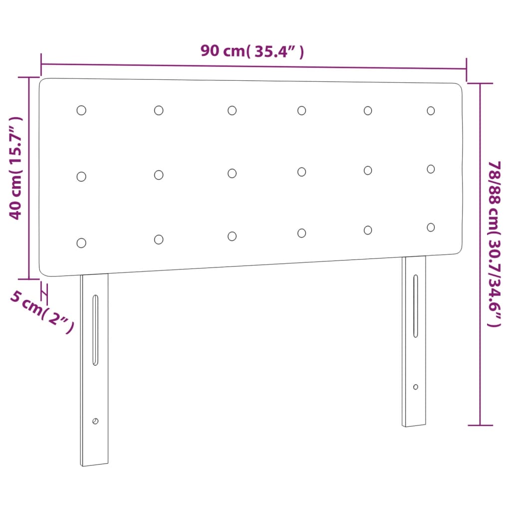Hoofdbord LED 90x5x78/88 cm fluweel roze is nu te koop bij PeponiXL, paradijselijk wonen!