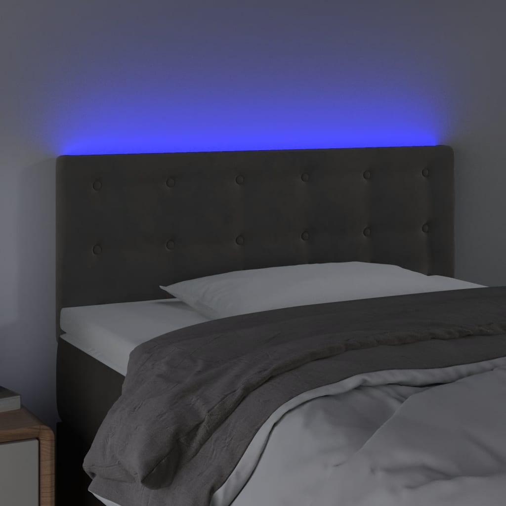 Hoofdbord LED 100x5x78/88 cm fluweel donkergrijs is nu te koop bij PeponiXL, paradijselijk wonen!