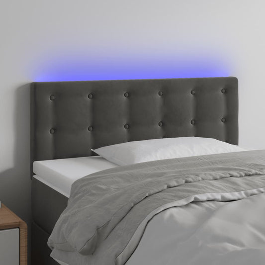 Hoofdbord LED 100x5x78/88 cm fluweel donkergrijs is nu te koop bij PeponiXL, paradijselijk wonen!