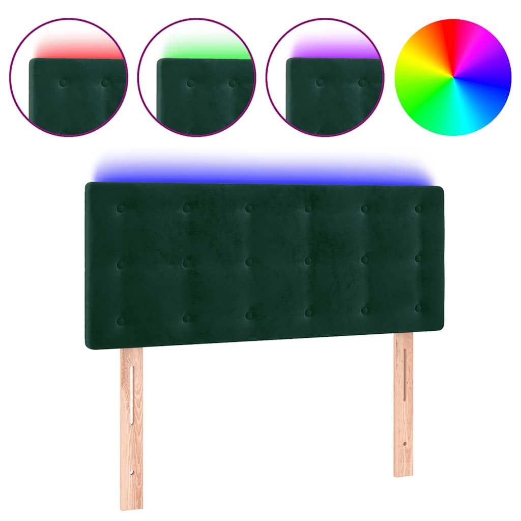 Hoofdbord LED 100x5x78/88 cm fluweel donkergroen is nu te koop bij PeponiXL, paradijselijk wonen!