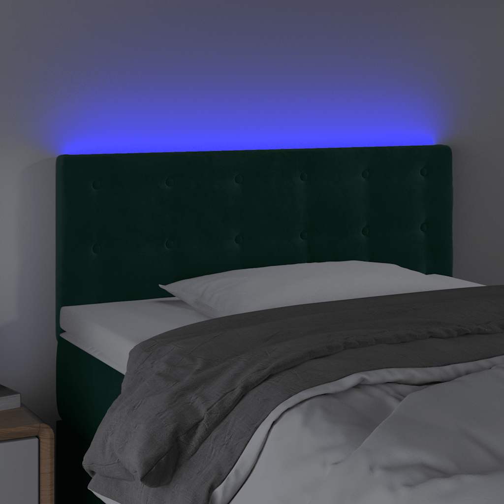 Hoofdbord LED 100x5x78/88 cm fluweel donkergroen is nu te koop bij PeponiXL, paradijselijk wonen!