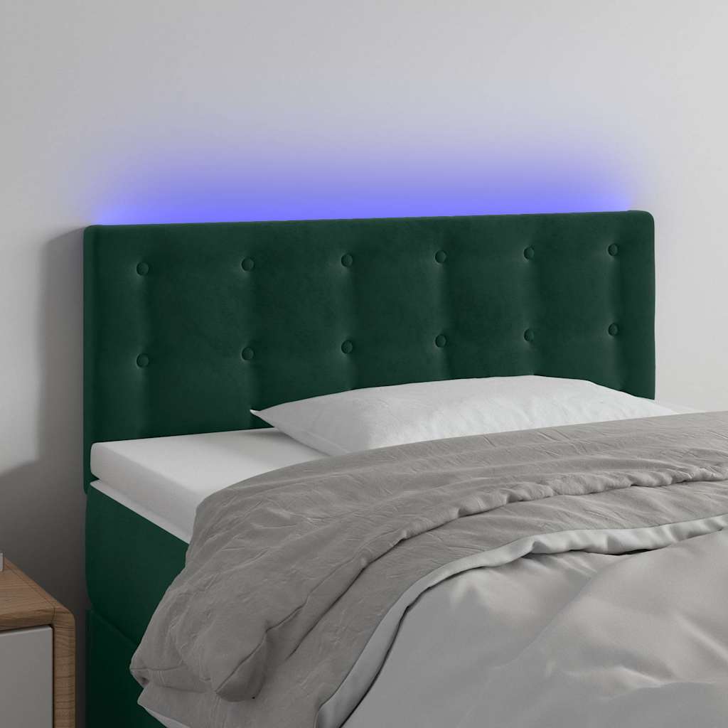 Hoofdbord LED 100x5x78/88 cm fluweel donkergroen is nu te koop bij PeponiXL, paradijselijk wonen!