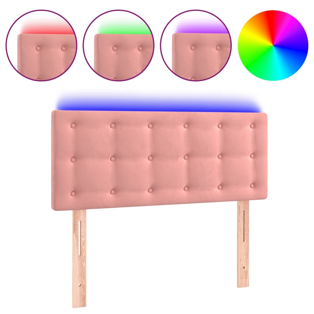 Hoofdbord LED 100x5x78/88 cm fluweel roze is nu te koop bij PeponiXL, paradijselijk wonen!
