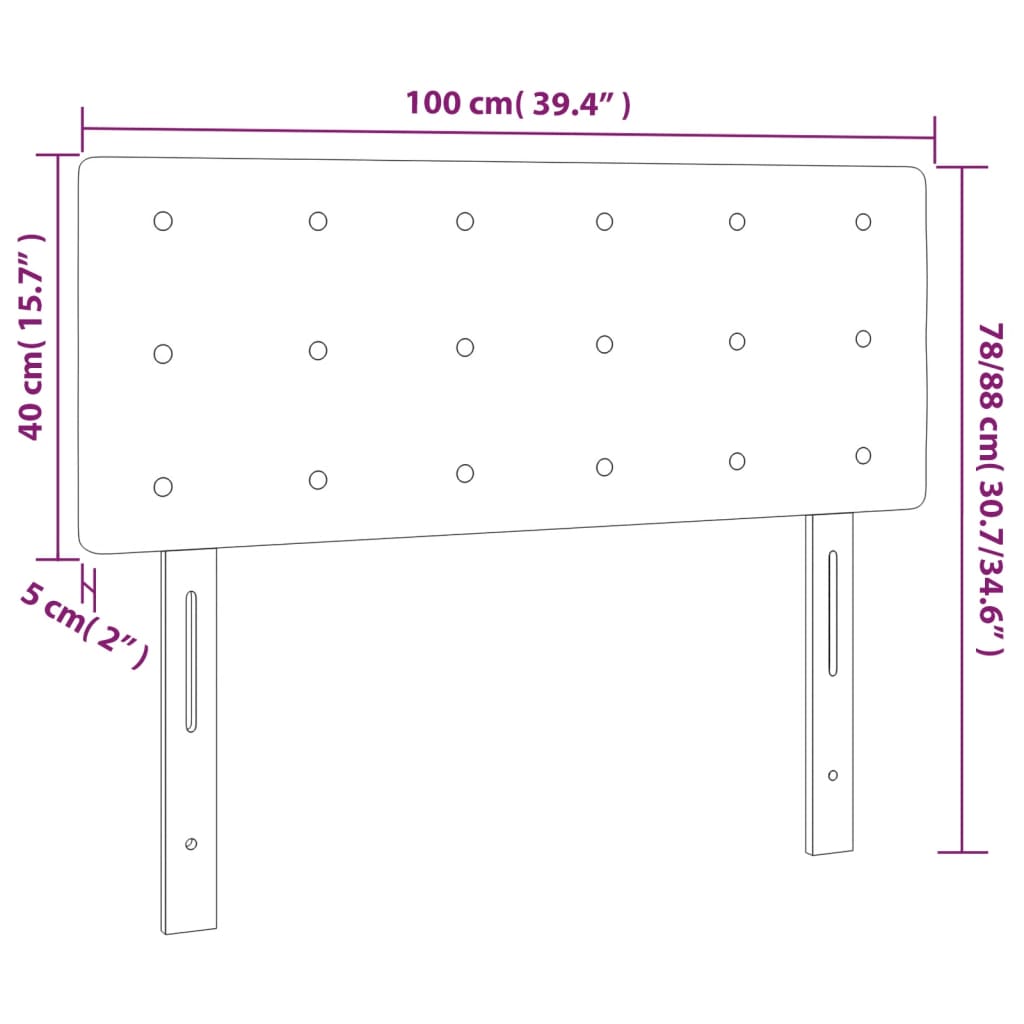Hoofdbord LED 100x5x78/88 cm fluweel roze is nu te koop bij PeponiXL, paradijselijk wonen!