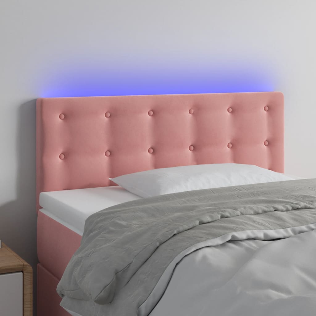 Hoofdbord LED 100x5x78/88 cm fluweel roze is nu te koop bij PeponiXL, paradijselijk wonen!
