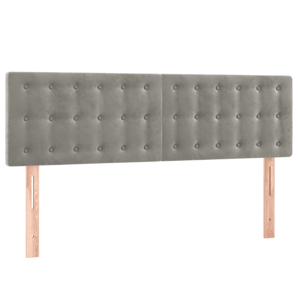 Hoofdbord LED 144x5x78/88 cm fluweel lichtgrijs is nu te koop bij PeponiXL, paradijselijk wonen!