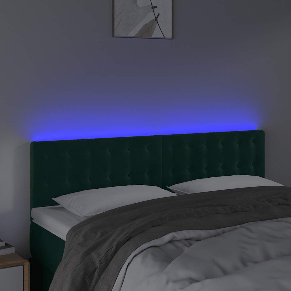 Hoofdbord LED 144x5x78/88 cm fluweel donkergroen is nu te koop bij PeponiXL, paradijselijk wonen!