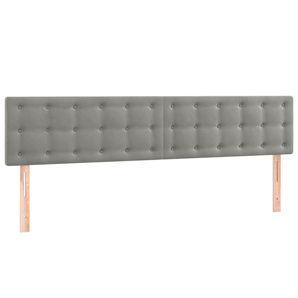 Hoofdbord LED 160x5x78/88 cm fluweel lichtgrijs is nu te koop bij PeponiXL, paradijselijk wonen!
