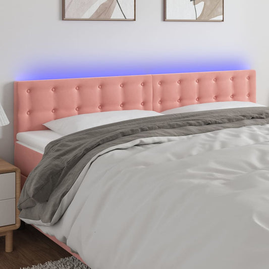 Hoofdbord LED 160x5x78/88 cm fluweel roze is nu te koop bij PeponiXL, paradijselijk wonen!