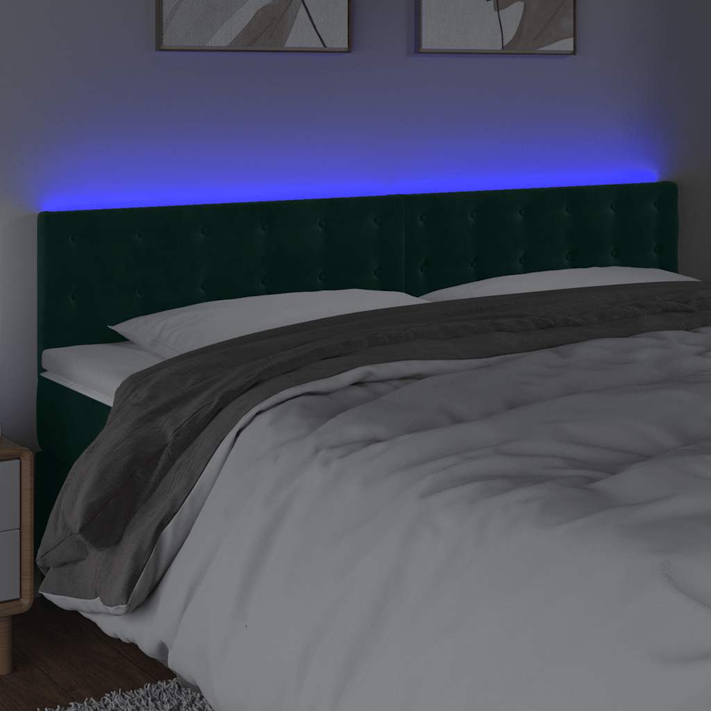Hoofdbord LED 180x5x78/88 cm fluweel donkergroen is nu te koop bij PeponiXL, paradijselijk wonen!