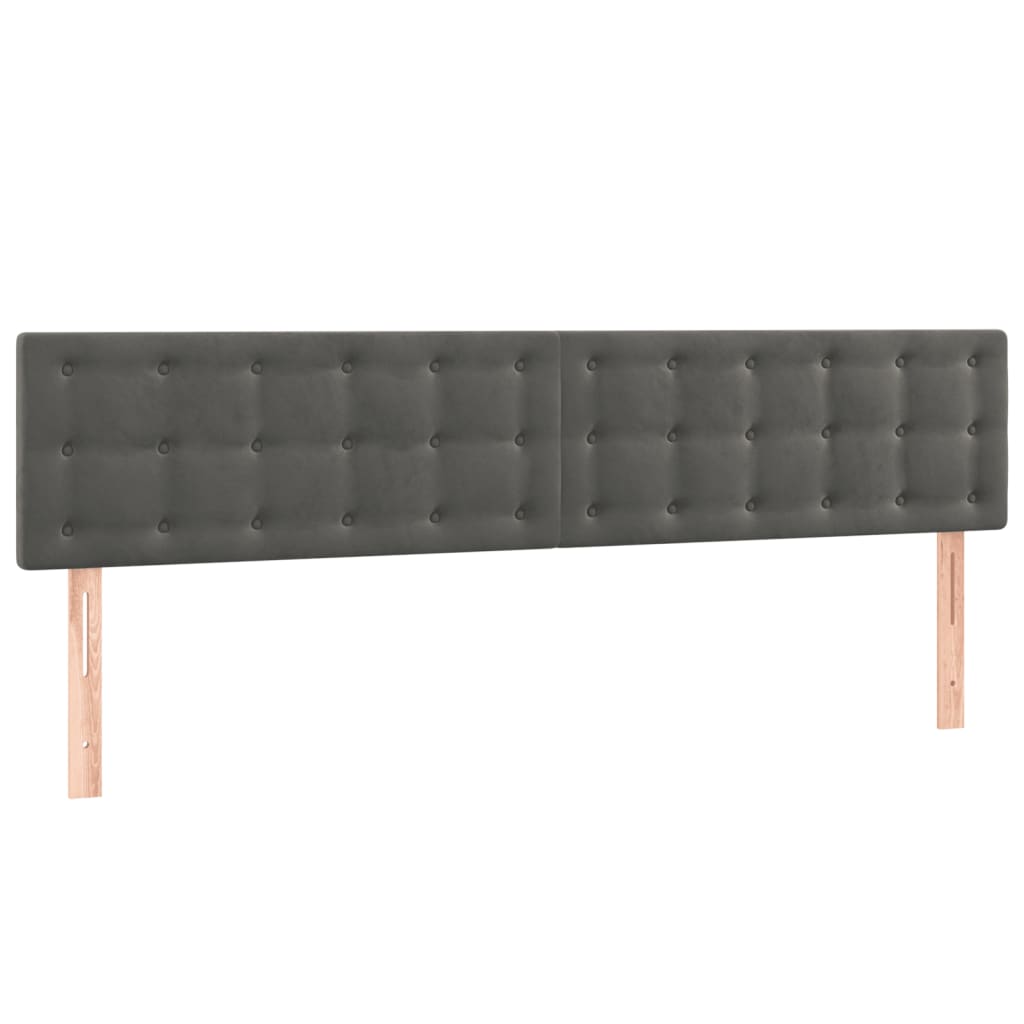 Hoofdbord LED 200x5x78/88 cm fluweel donkergrijs is nu te koop bij PeponiXL, paradijselijk wonen!