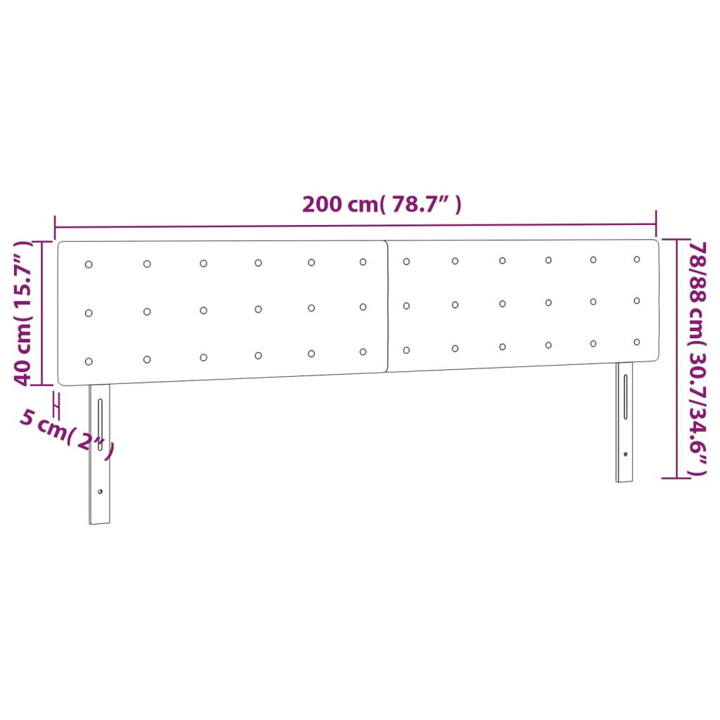 Hoofdbord LED 200x5x78/88 cm fluweel roze is nu te koop bij PeponiXL, paradijselijk wonen!