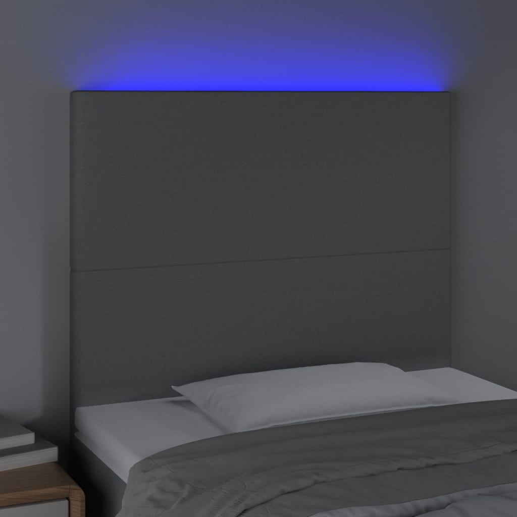 Hoofdbord LED 80x5x118/128 cm stof lichtgrijs is nu te koop bij PeponiXL, paradijselijk wonen!