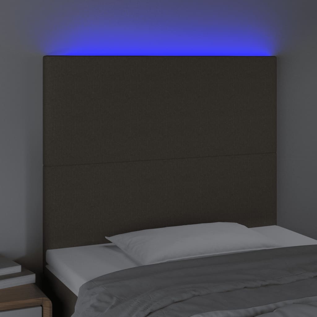 Hoofdbord LED 90x5x118/128 cm stof taupe is nu te koop bij PeponiXL, paradijselijk wonen!