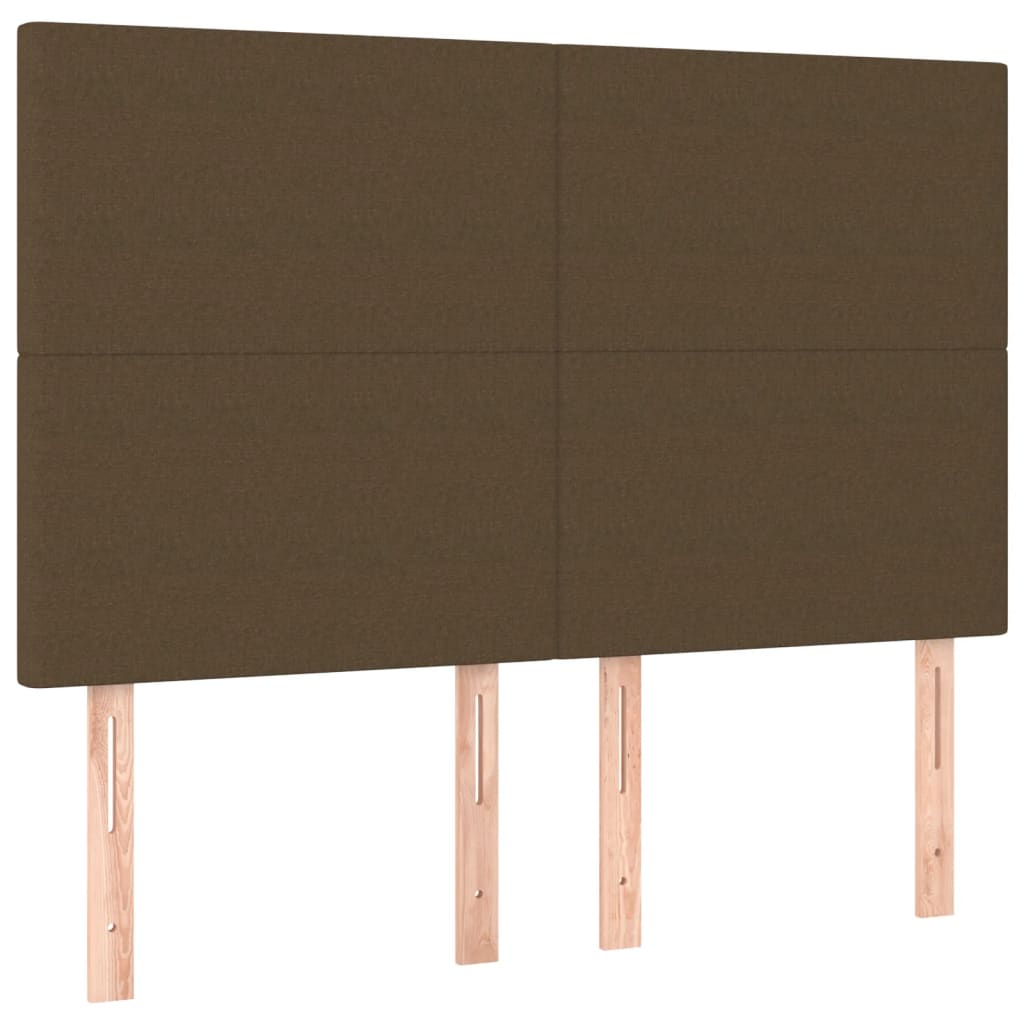 Hoofdbord LED 144x5x118/128 cm stof donkerbruin is nu te koop bij PeponiXL, paradijselijk wonen!