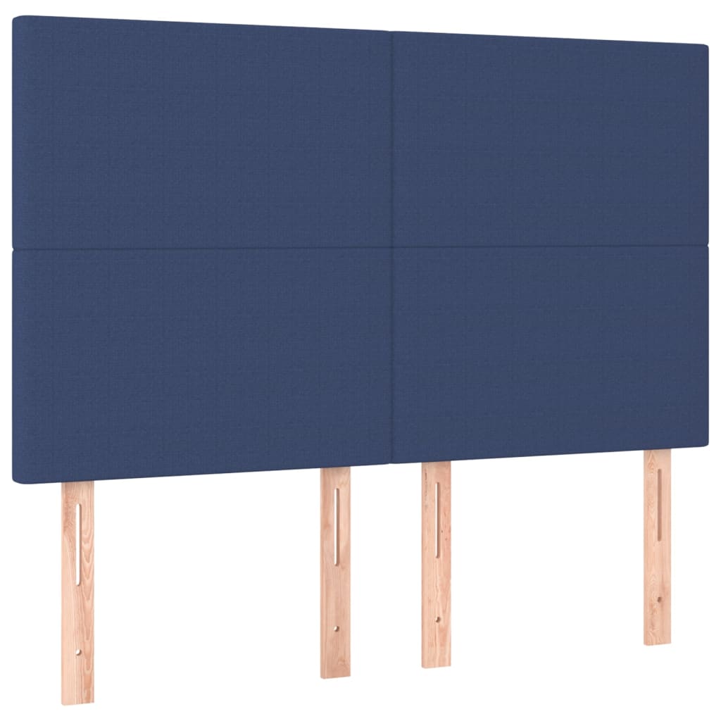 Hoofdbord LED 144x5x118/128 cm stof blauw is nu te koop bij PeponiXL, paradijselijk wonen!