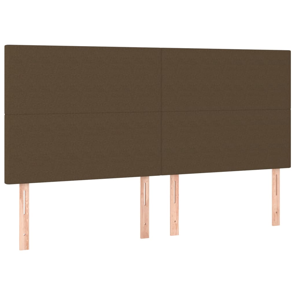 Hoofdbord LED 180x5x118/128 cm stof donkerbruin is nu te koop bij PeponiXL, paradijselijk wonen!