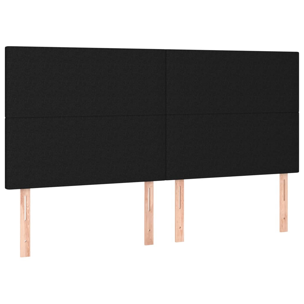 Hoofdbord LED 200x5x118/128 cm stof zwart is nu te koop bij PeponiXL, paradijselijk wonen!