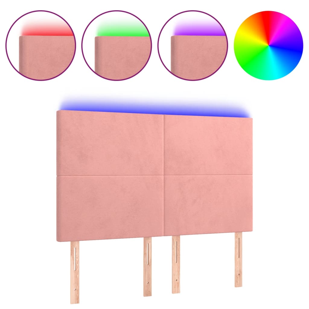Hoofdbord LED 144x5x118/128 cm fluweel zwart is nu te koop bij PeponiXL, paradijselijk wonen!