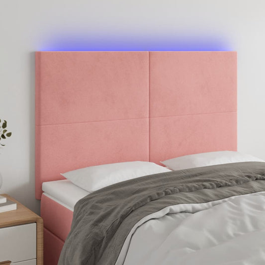 Hoofdbord LED 144x5x118/128 cm fluweel zwart is nu te koop bij PeponiXL, paradijselijk wonen!