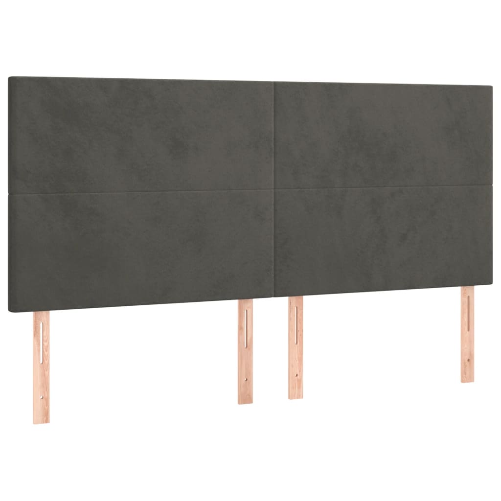 Hoofdbord LED 160x5x118/128 cm fluweel donkergrijs is nu te koop bij PeponiXL, paradijselijk wonen!