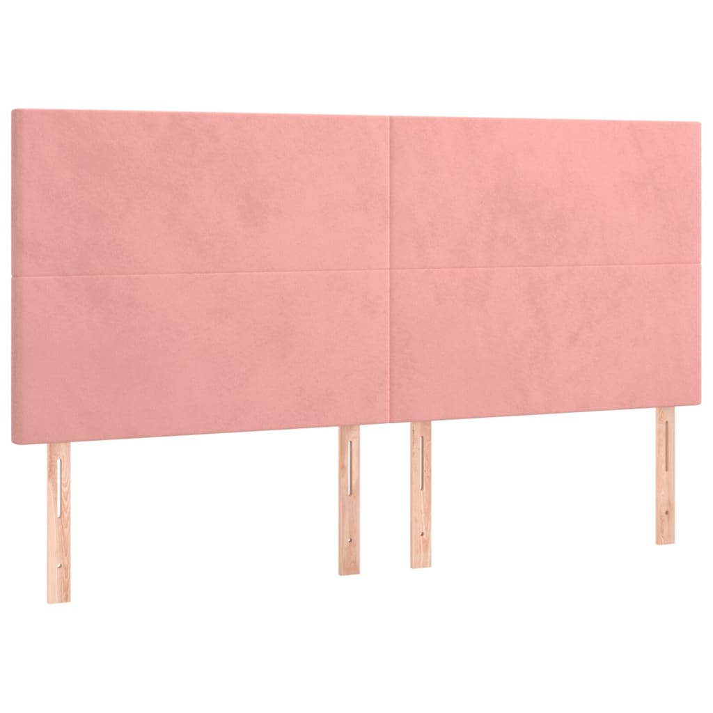 Hoofdbord LED 160x5x118/128 cm fluweel roze is nu te koop bij PeponiXL, paradijselijk wonen!