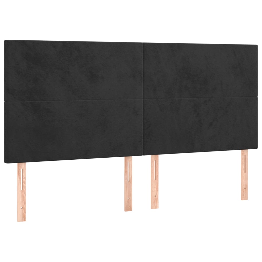 Hoofdbord LED 200x5x118/128 cm fluweel zwart is nu te koop bij PeponiXL, paradijselijk wonen!