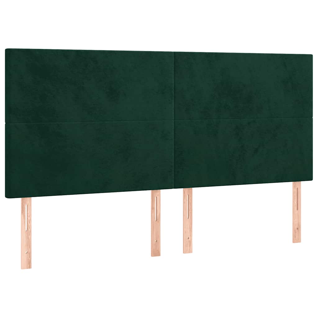 Hoofdbord LED 200x5x118/128 cm fluweel donkergroen is nu te koop bij PeponiXL, paradijselijk wonen!