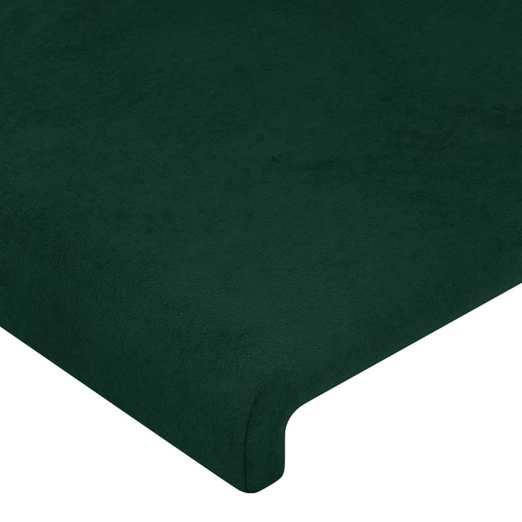 Hoofdbord LED 200x5x118/128 cm fluweel donkergroen is nu te koop bij PeponiXL, paradijselijk wonen!