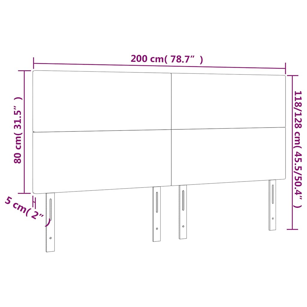 Hoofdbord LED 200x5x118/128 cm fluweel donkergroen is nu te koop bij PeponiXL, paradijselijk wonen!