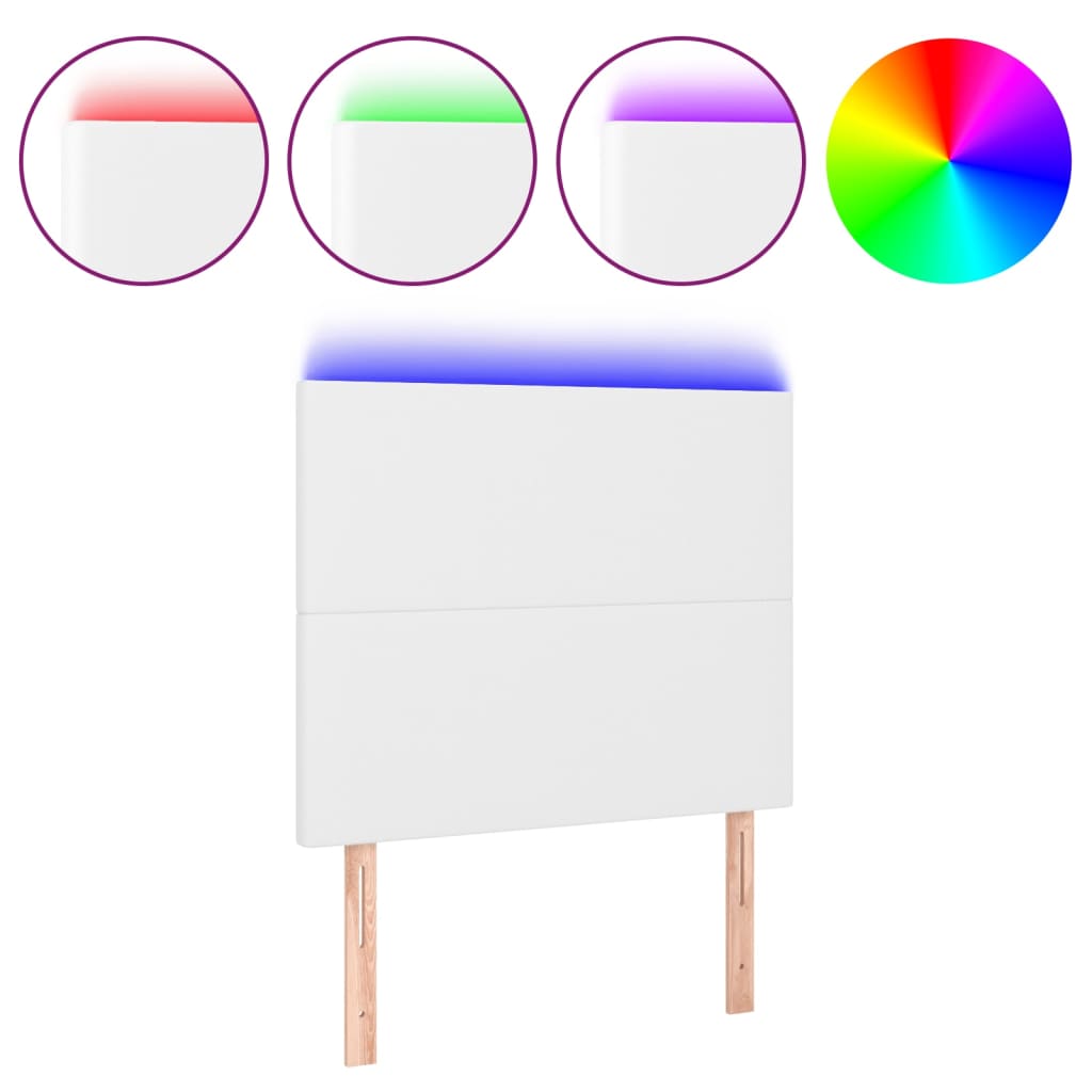 Hoofdbord LED 80x5x118/128 cm kunstleer wit is nu te koop bij PeponiXL, paradijselijk wonen!