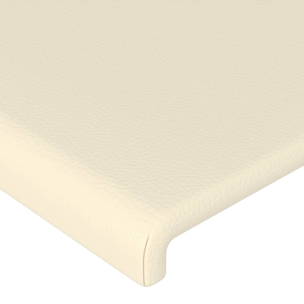 Hoofdbord LED 90x5x118/128 cm kunstleer crèmekleurig is nu te koop bij PeponiXL, paradijselijk wonen!