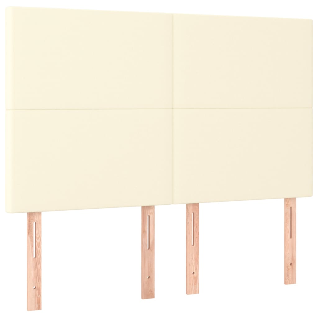 Hoofdbord LED 144x5x118/128 cm kunstleer crèmekleurig is nu te koop bij PeponiXL, paradijselijk wonen!