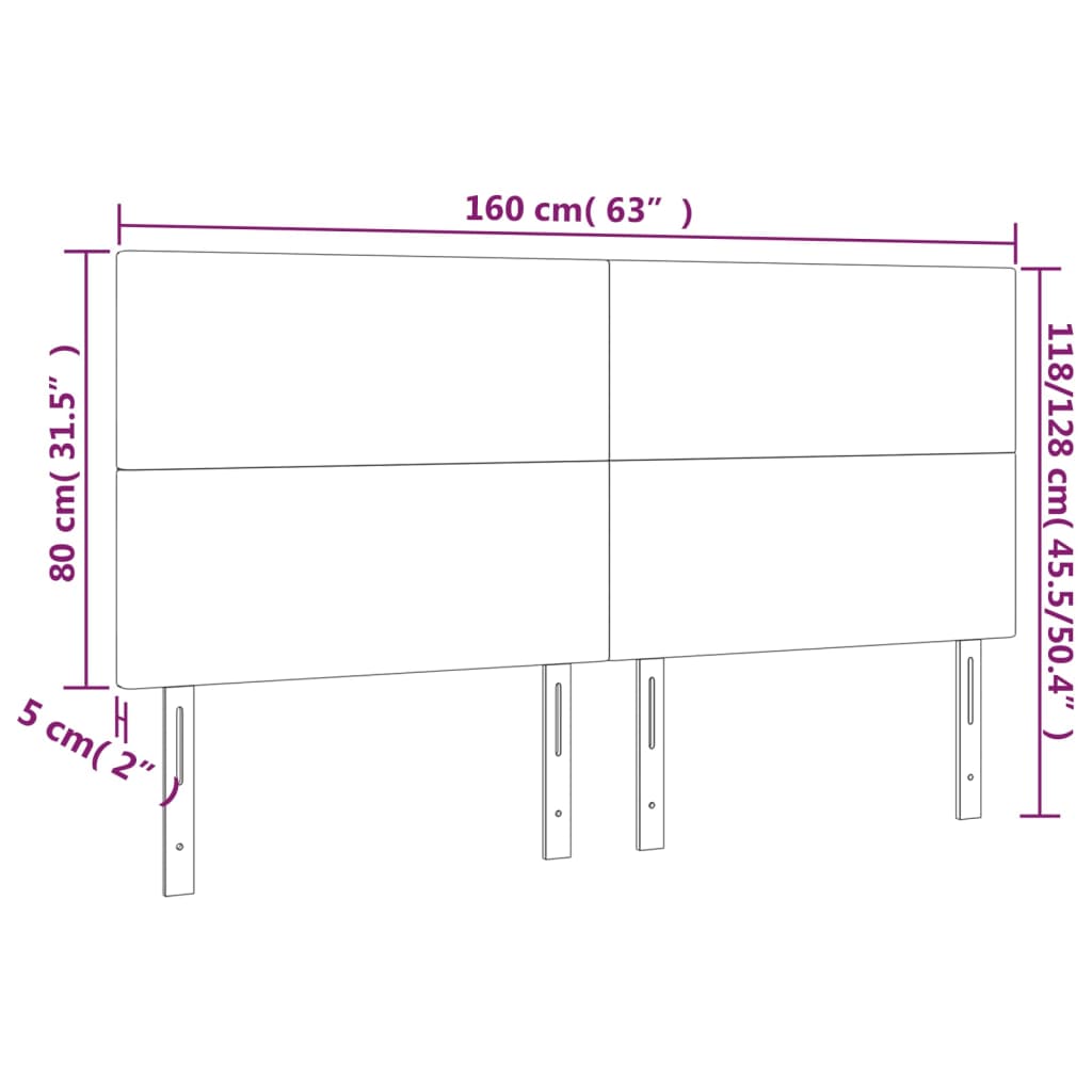 Hoofdbord LED 160x5x118/128 cm kunstleer grijs is nu te koop bij PeponiXL, paradijselijk wonen!