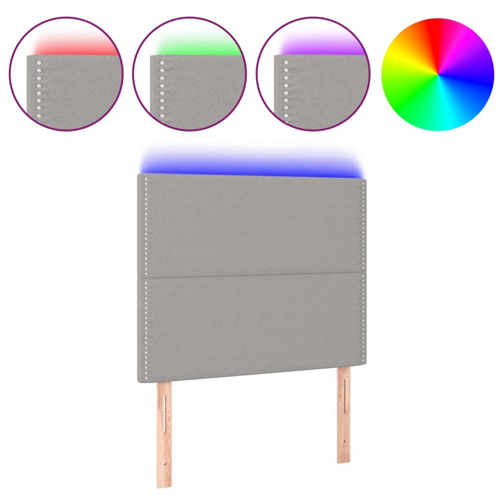 Hoofdbord LED 90x5x118/128 cm stof lichtgrijs is nu te koop bij PeponiXL, paradijselijk wonen!