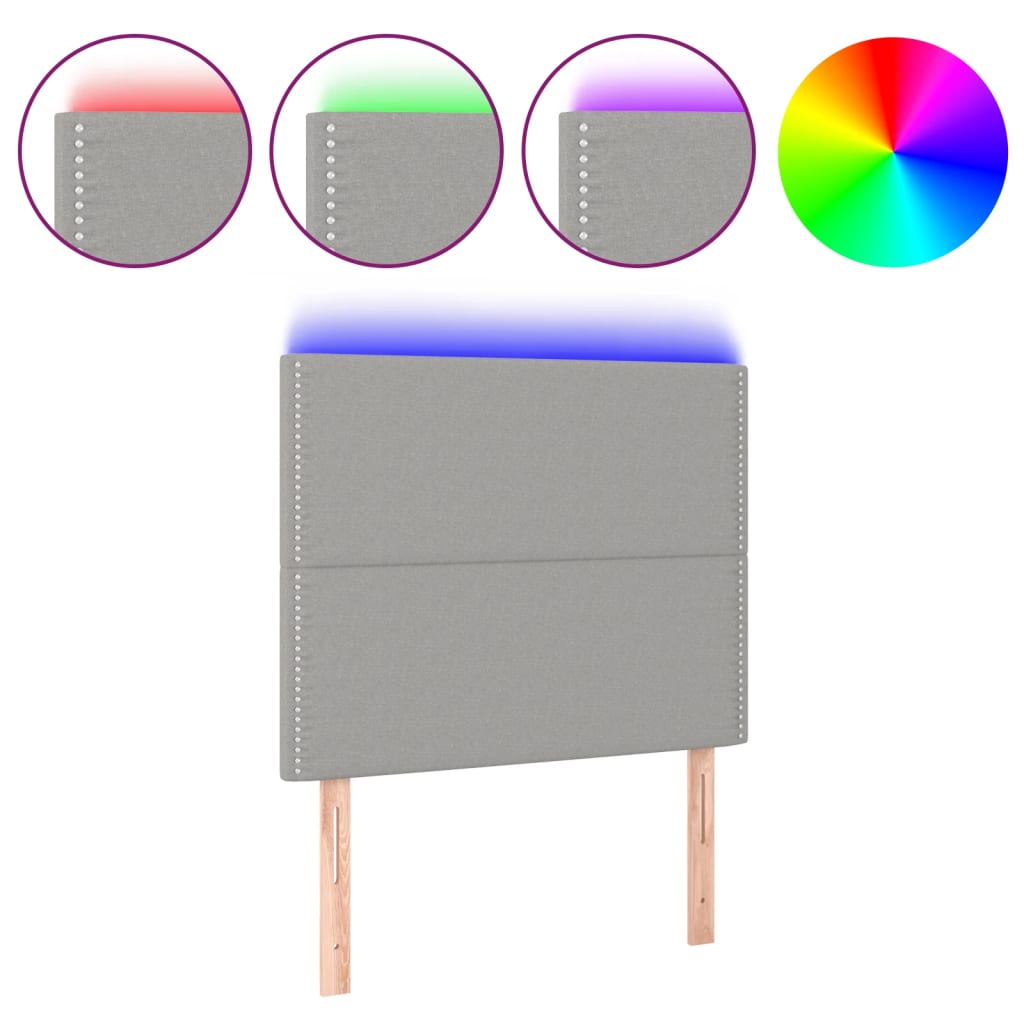 Hoofdbord LED 100x5x118/128 cm stof lichtgrijs is nu te koop bij PeponiXL, paradijselijk wonen!