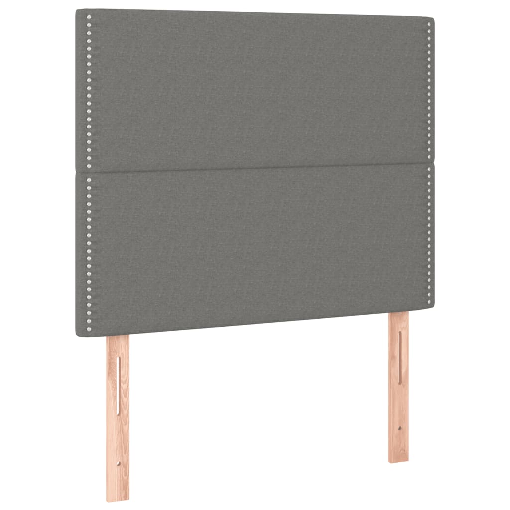 Hoofdbord LED 100x5x118/128 cm stof donkergrijs is nu te koop bij PeponiXL, paradijselijk wonen!