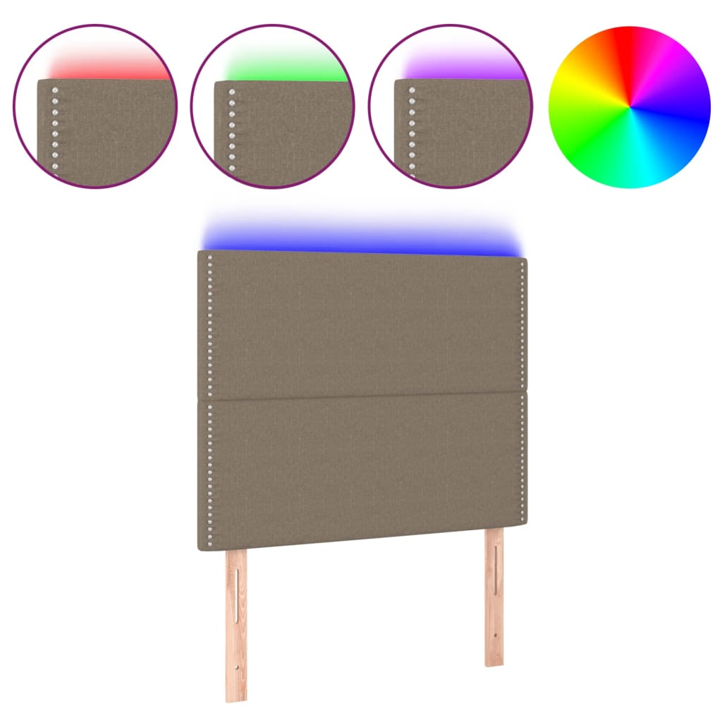 Hoofdbord LED 100x5x118/128 cm stof taupe is nu te koop bij PeponiXL, paradijselijk wonen!