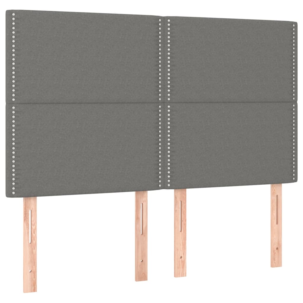 Hoofdbord LED 144x5x118/128 cm stof donkergrijs is nu te koop bij PeponiXL, paradijselijk wonen!
