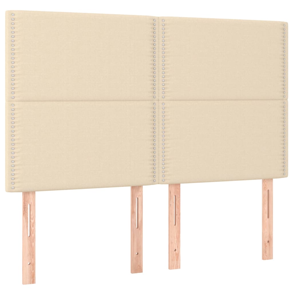 Hoofdbord LED 144x5x118/128 cm stof crèmekleurig is nu te koop bij PeponiXL, paradijselijk wonen!