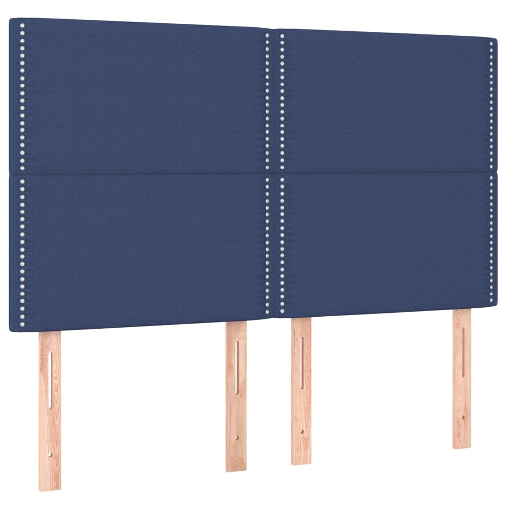 Hoofdbord LED 144x5x118/128 cm stof blauw is nu te koop bij PeponiXL, paradijselijk wonen!
