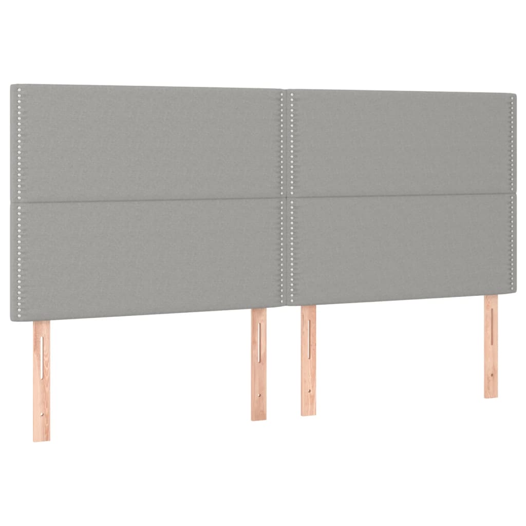 Hoofdbord LED 180x5x118/128 cm stof lichtgrijs is nu te koop bij PeponiXL, paradijselijk wonen!