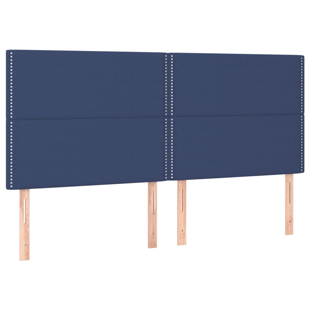 Hoofdbord LED 200x5x118/128 cm stof blauw is nu te koop bij PeponiXL, paradijselijk wonen!