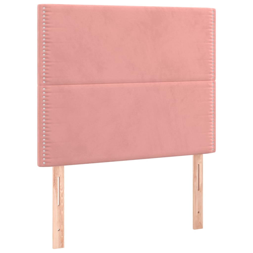 Hoofdbord LED 80x5x118/128 cm fluweel roze is nu te koop bij PeponiXL, paradijselijk wonen!