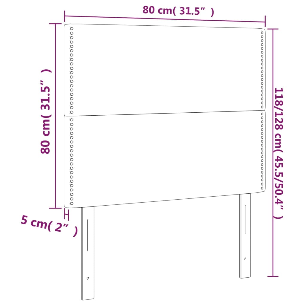 Hoofdbord LED 80x5x118/128 cm fluweel roze is nu te koop bij PeponiXL, paradijselijk wonen!