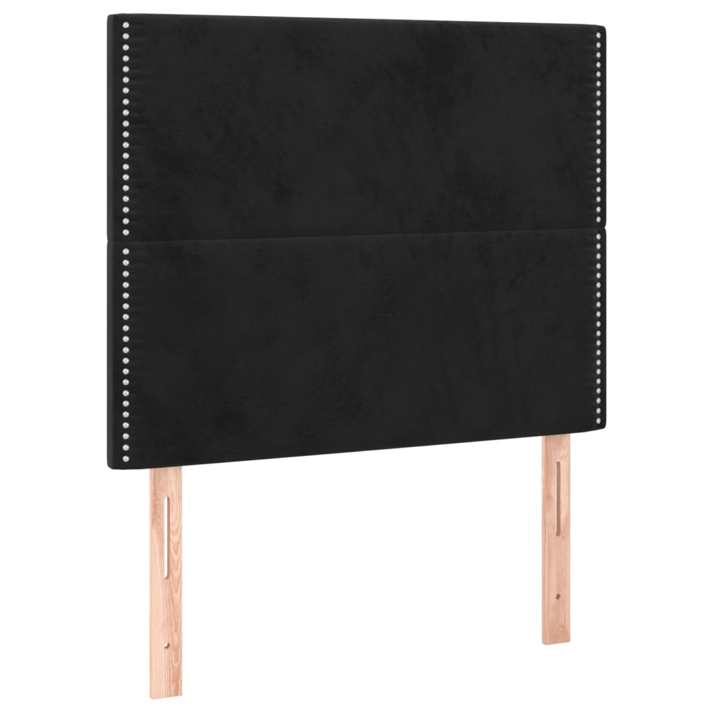 Hoofdbord LED 100x5x118/128 cm fluweel zwart is nu te koop bij PeponiXL, paradijselijk wonen!