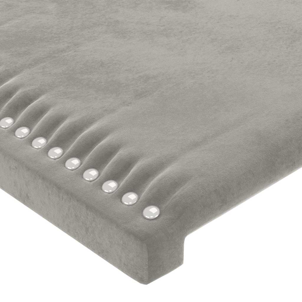 Hoofdbord LED 144x5x118/128 cm fluweel lichtgrijs is nu te koop bij PeponiXL, paradijselijk wonen!