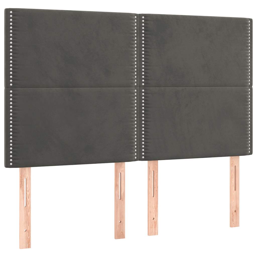 Hoofdbord LED 144x5x118/128 cm fluweel donkergrijs is nu te koop bij PeponiXL, paradijselijk wonen!